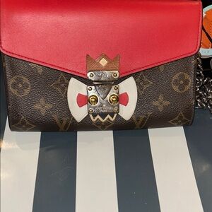 Louis Vuitton Red and Brown Clutch